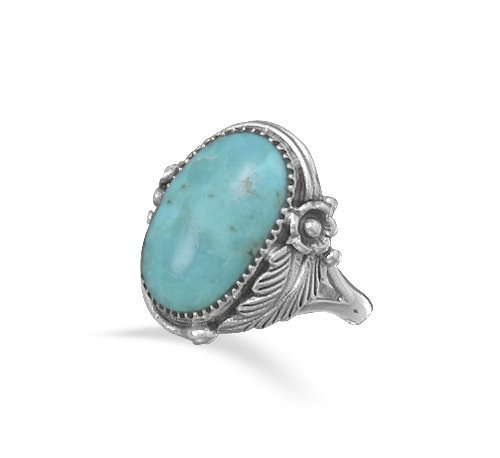 Kailees Jewelry Box Oval Turquoise Ring, Size 6